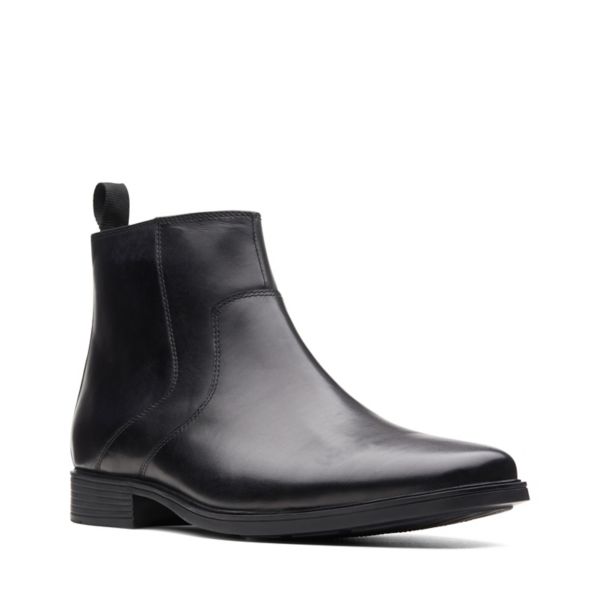 Clarks Mens Tilden Up Chelsea Boots Black | UK-8015463